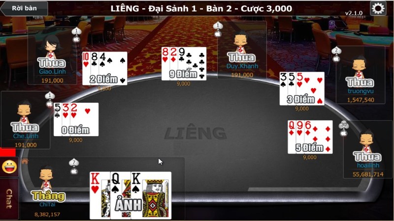 Cách tính điểm Bài Liêng