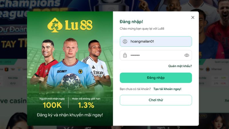 Hướng dẫn đăng nhập Lulu88